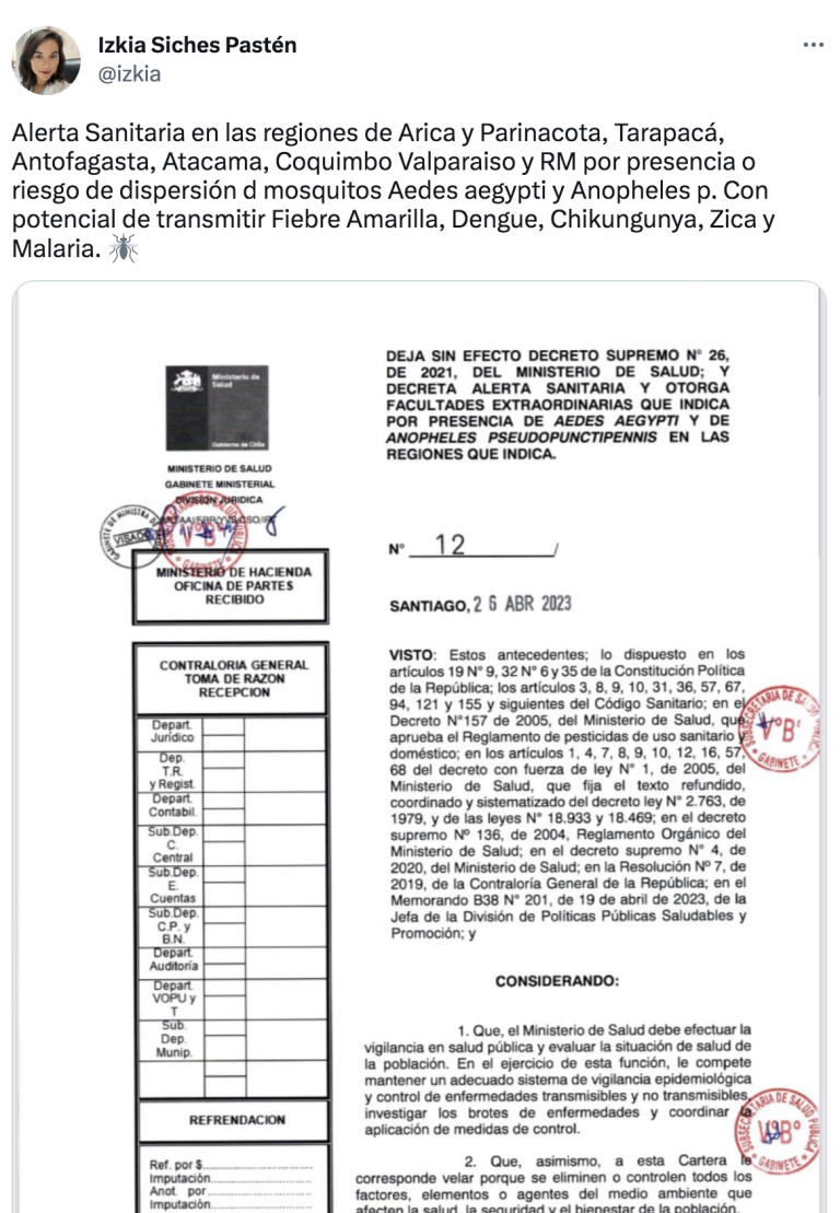 Decretan Alerta Sanitaria En Atacama Ante Presencia De Mosquitos Del